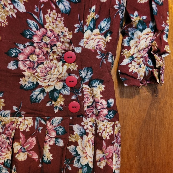 Vintage floral midi dress -  S/M - Picture 3 of 5